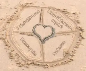 būrimas su kriauklelėmis ant smėlio